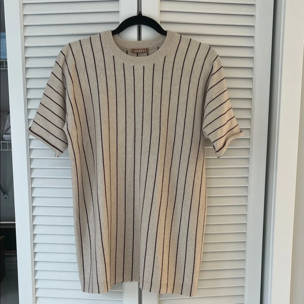 Striped Beige and Black knitted t shirt - Picture 1 of 4